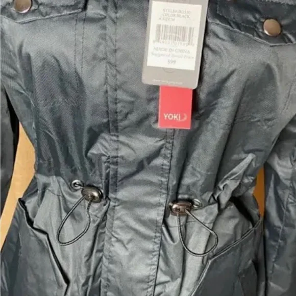 YOKI woman’s light weight fall jacket with hood, size 1XL, color olive green. - Picture 7 of 7